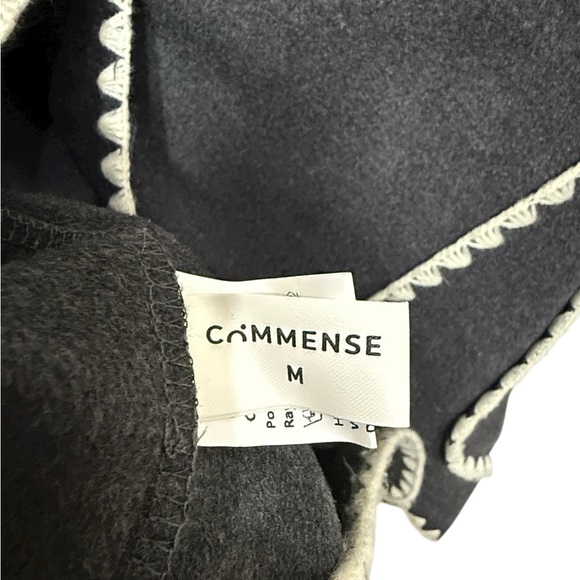 Commense Jacket Matching Scarf Woman’s Size Medium Gray Contrast Trim Pockets - Picture 10 of 12